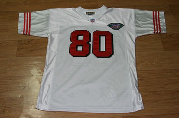 Men's San Francisco 49ers #80 Jerry Rice White Stitched Jersey Men's San Francisco 49ers #80 Jerry Rice White Stitched Jersey